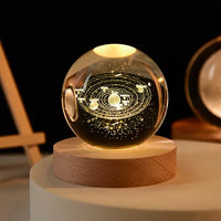 Celeste galaxy lamp styled on a shelf as home decor