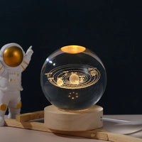 Celeste night light shown on a nightstand in a dim room