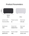 Lueur diffuser product dimensions: 140 x 60 x 74mm, 120ml water tank, available in black and white